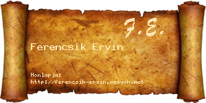Ferencsik Ervin névjegykártya