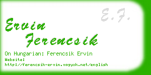 ervin ferencsik business card